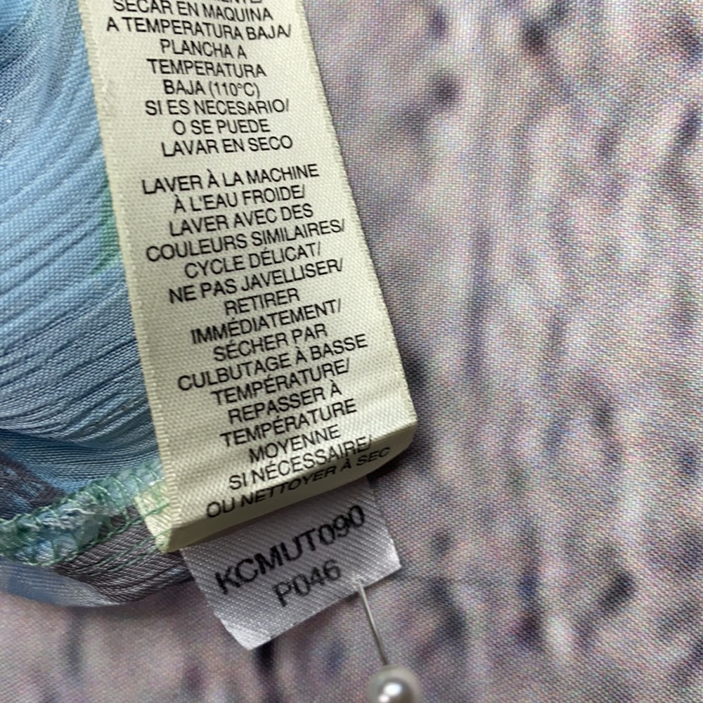 DKNY JEANS Green Floral Tunic Top Size: Medium - Picture 14 of 17